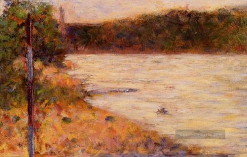 Georges Seurat Werke - ein Flußufer der Seine bei Asnieres 1883